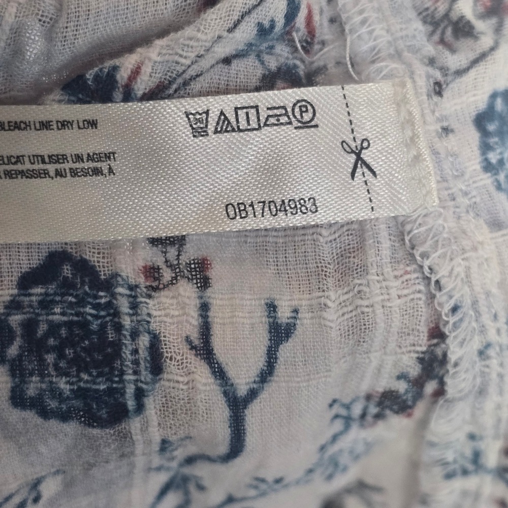 Anthropologie Sleep‎ Shorts Women XS Blue White Floral Cotton Gauze Boho - Picture 4 of 5